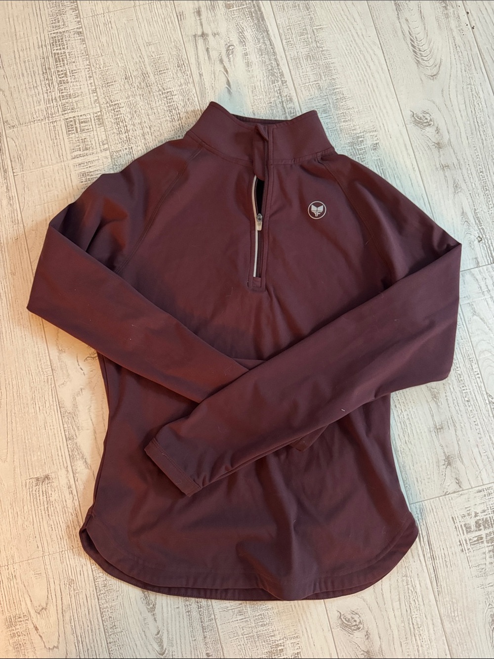 Women’s Burgundy Quarter-Zip Long Sleeve Performance Top